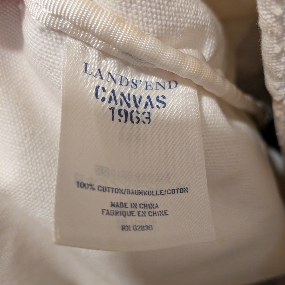 Lands' End Navy and Cream Tote Bag - Picture 6 of 6